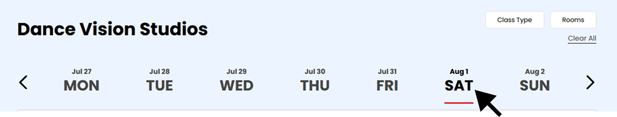 Select a date from the calendar